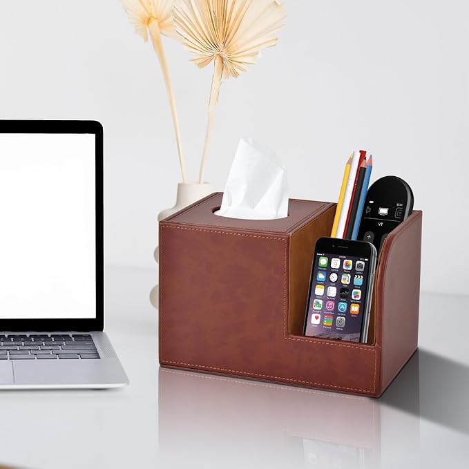 PU Leather Square Tissue Box Cover, Tissue Box - Image 6