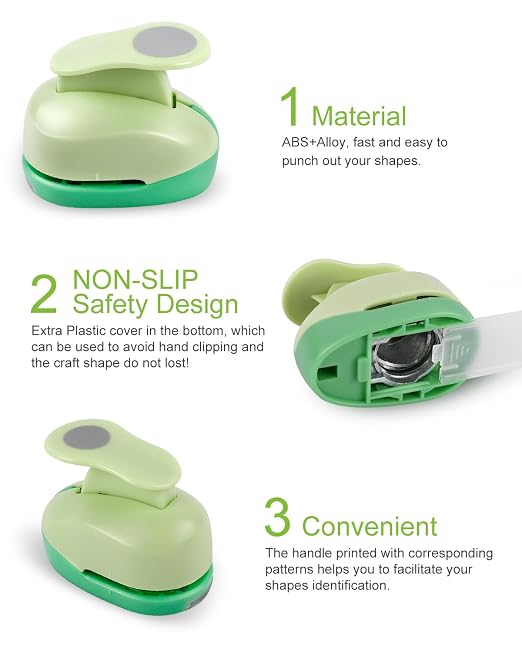 UCEC Paper Punches for Crafting, Circle Heart Star Shapes Puncher Scissors Sets - Image 5