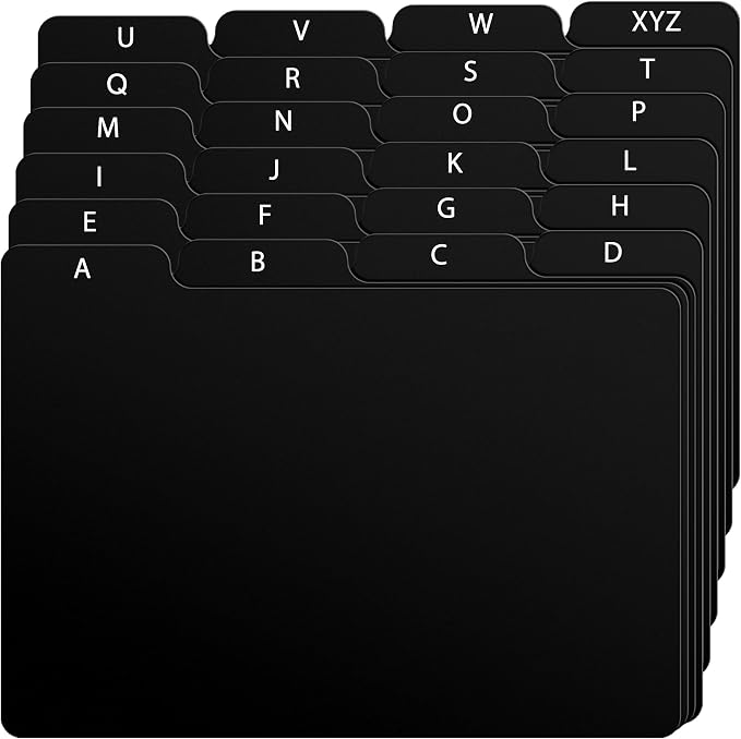 4x6 Index Card Alphabet Tab Dividers 24 pcs by Alfion