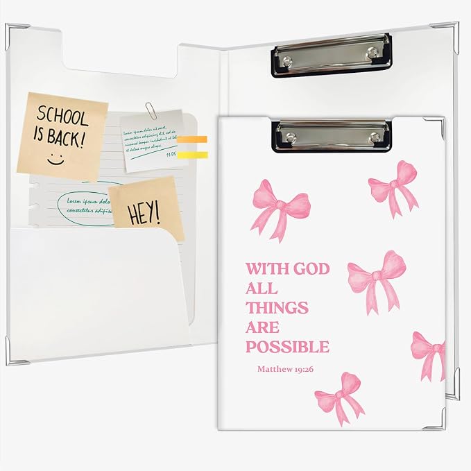 Lacama Preppy Cute Bow Bible Clipboard by Lacama