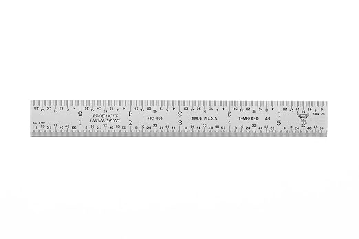 PEC Tools High Precision Metal Ruler, 6 Inch Rigid Machinist Rule, 4R Graduation - Image 2