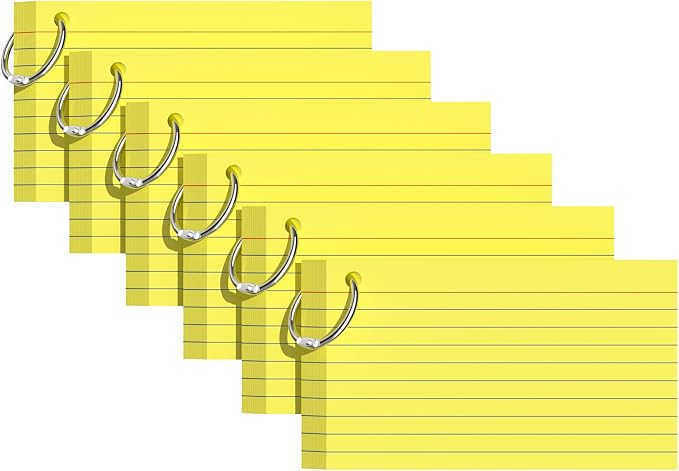 Index Cards 3x5 Inches, Punched Lined Study Card Ruled Flashcards Notecards by Glyanlee