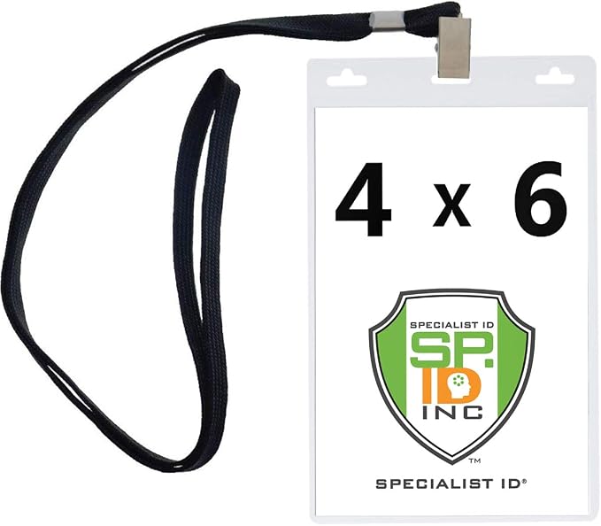 10 Pack - Premium 4X6 Inch Extra Large Badge & Credential Holders - by SpecialistID