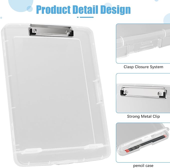 Hongri Clipboard with Storage with Pen Holder, Folder Nursing Clip Board 8.5 x - Image 2