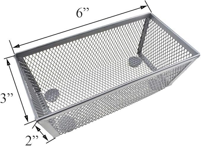HAHIYO Stackable Mesh Tray Cup 6 x 3 x 2 inches Sturdy Container for Desk Drawer Organizer Collection for Home Office School kitchen Soft Foam Feet No Sharp Edges 2 Pack Silver-DeskLoop Office