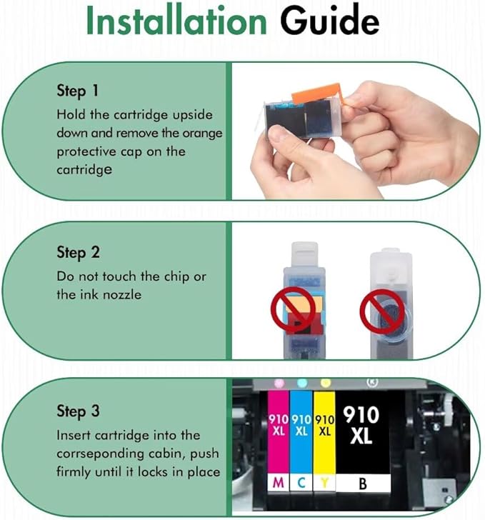 910XL Ink Cartridges Combo Pack Replacement for HP Ink 910 XL Compatible with OfficeJet Pro 8020 8025 8028 8035 8030 8010 8015 8018 8022 Printer, 4 Pack-DeskLoop Office
