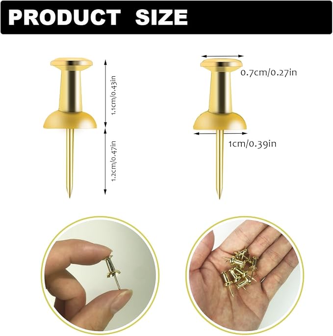 100Pcs Push Pins Gold, Stick Pins - Image 2