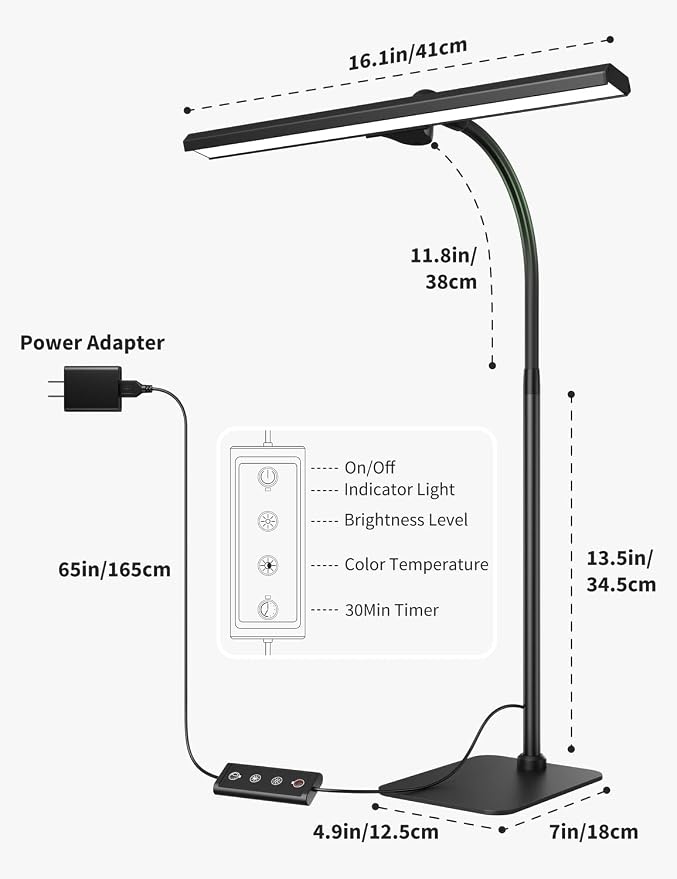 Kary LED Desk Lamps for Home Office, Tall Desk Light - Image 7