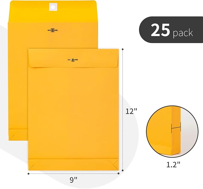 Expandable Manilla Envelopes 9 x 12 - Image 2