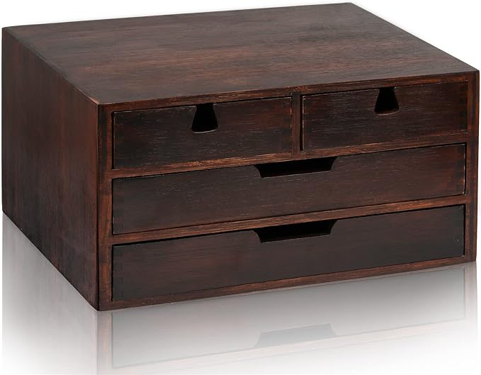 DEAYOU Bamboo Desk Organizer, 100% Natural Bamboo Desktop Drawer Organizer - Image 4