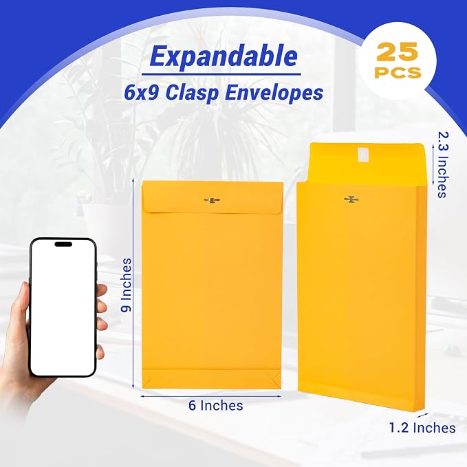 6x9 Expanding Clasp Manilla Envelopes - Image 2