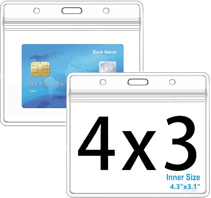 30 Packs Extra Thick Horizontal ID Card Name Tag Badge Holder by Leader+Jin
