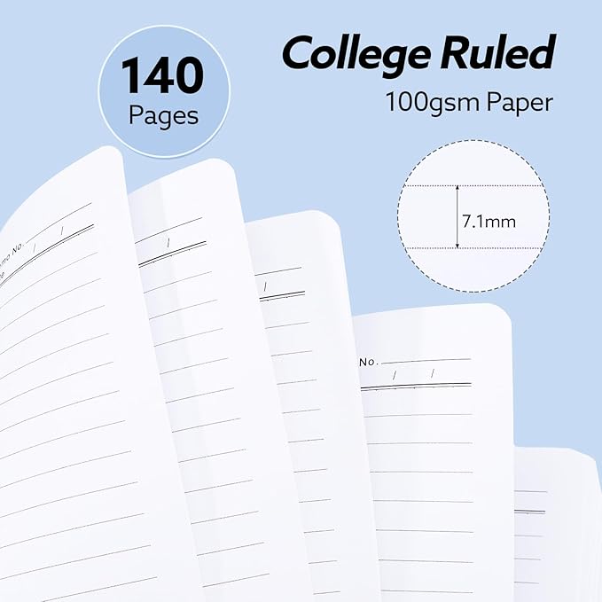 Lined Spiral Notebook, 140 Pages College Ruled Journal for Women A5 Journaling Notebooks for Work & Note Taking Perfect for Men Women Office Home School, 5.9" x 8.3"-Pink Flower-DeskLoop Office