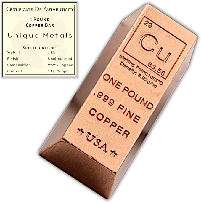 1 Pound Copper Bar Ingot Paperweight by Unknown