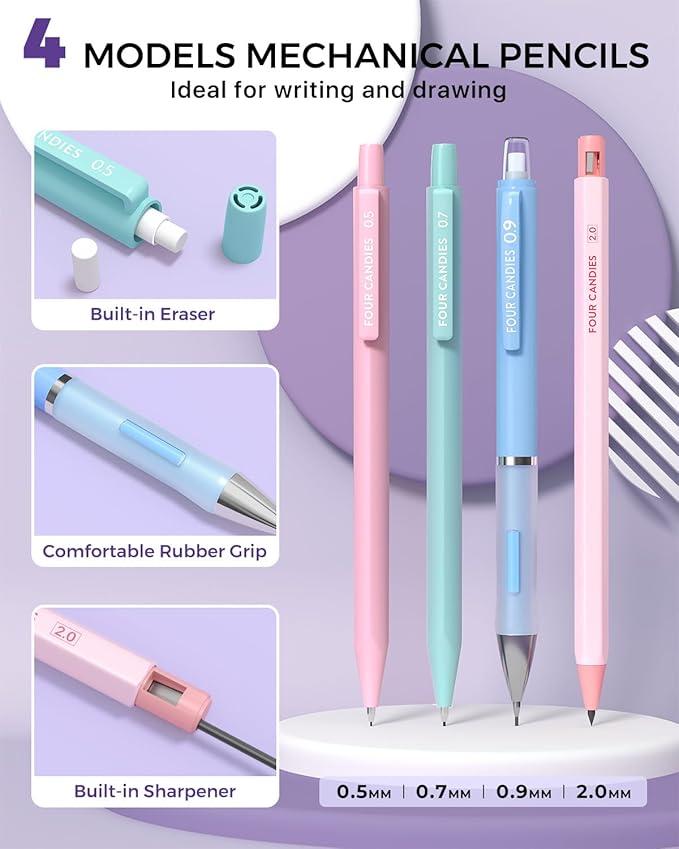 Four Candies 36PCS Aesthetic School Supplies, Mechanical Pencils 0.5mm - Image 2