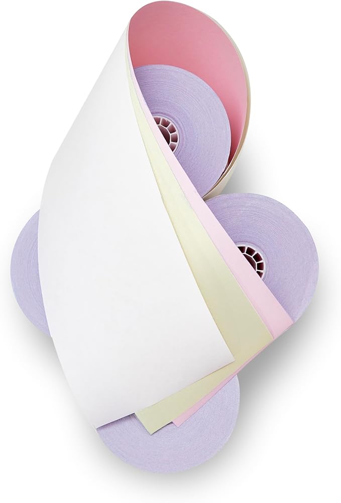 3-ply 3" inch 65' Feet (50 Rolls) White/Canary/Pink Carbonless Kitchen Paper 50 Rolls TMU 220 ShopSmartOnline (3-ply 3" inch 65' Feet)-DeskLoop Office