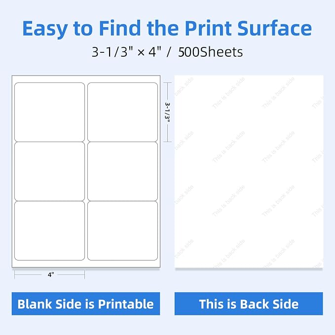 6 per Sheet 4''x3-1/3'' Shipping Labels - Image 2