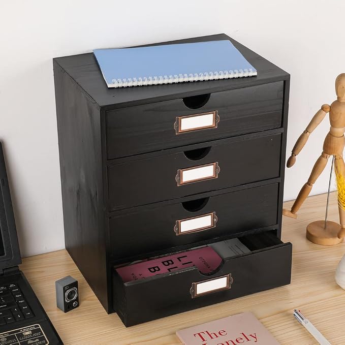 Wooden Storage Box Rustic Desktop Organizer - Image 2