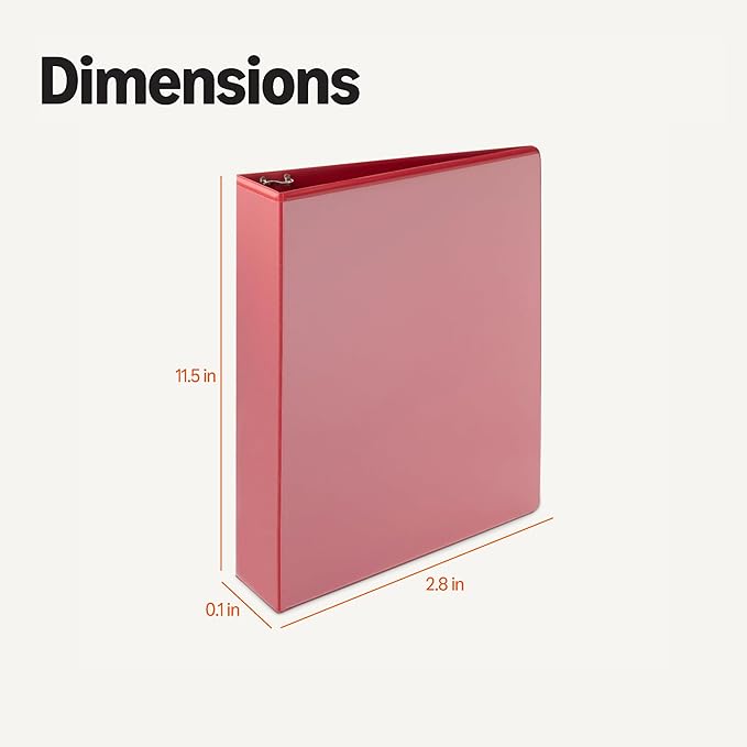 Amazon Basics 3 Ring Binder, 2 inch Round Rings, Holds 375 Sheets, Two Interior - Image 5
