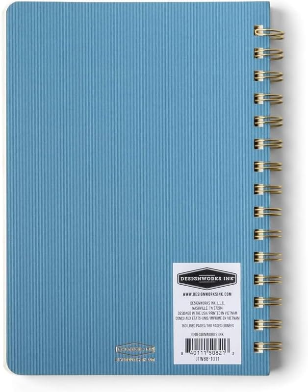 DesignWorks Ink Textured Paper Twin Wire Notebook, Daily Planner & Soft Cover - Image 2