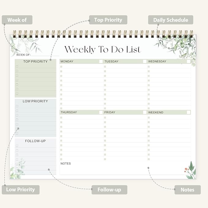 Weekly To Do List Notepad, Undated Planner - Image 2