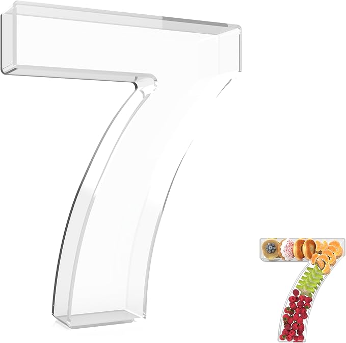 13.8" Extra Large Acrylic Number Charcuterie Board Box, Reusable Fillable by RUFHVTY