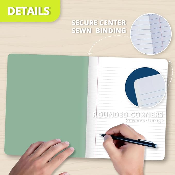ONAVIA Pink Plastic Composition Notebook College Ruled Bulk, 160 Pages | 80 - Image 3