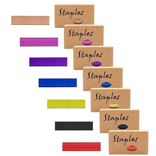 Colored 26/6 Standard Staple Set 12mm Width 1000/Box 7 Boxes/Pack 7000 Count by MEIYITIAN