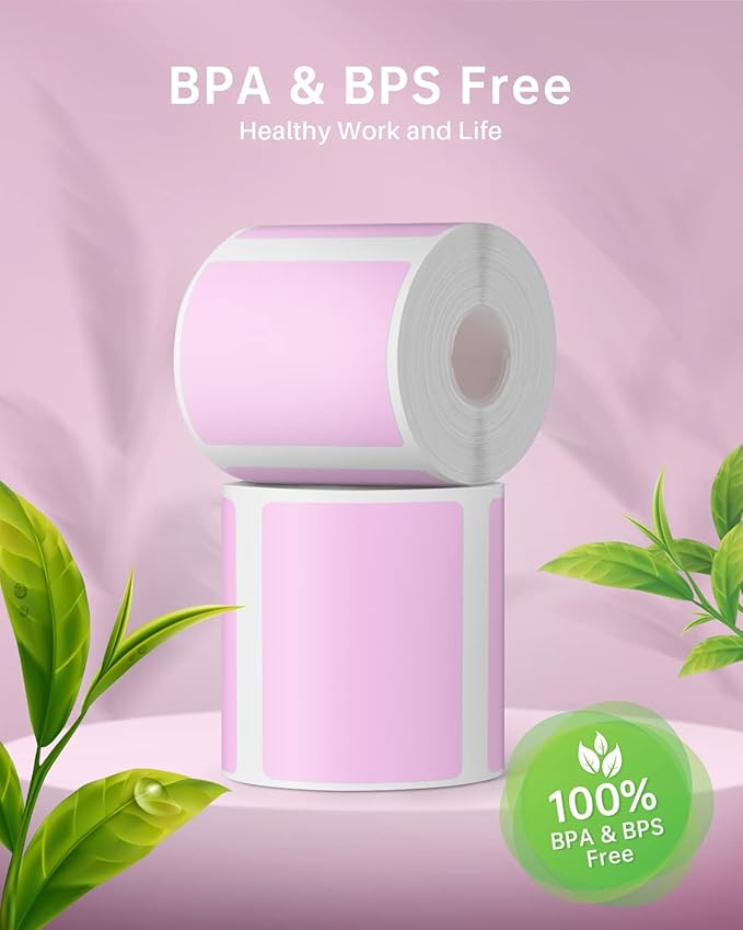 Phomemo M220 Labels,3 Roll Pink Labels for M220 M110 M108 M250 M260 M221 M200 M120 M150 Label Maker,1.57'' x 1.18''(40 x 30mm) Sticker Label for Barcode,Name,Home,Office,School-DeskLoop Office