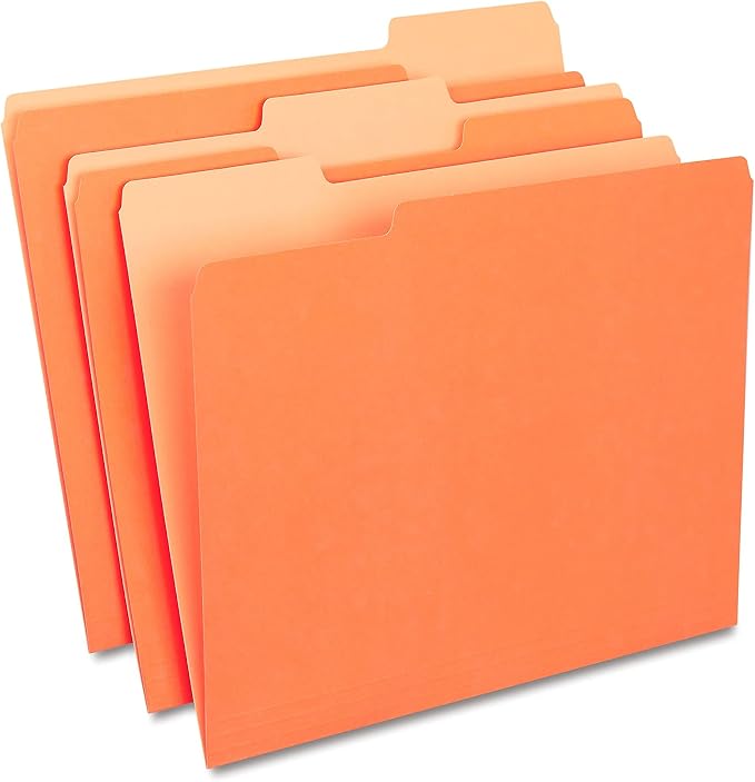 Staples File Folder, Letter Size, 1/3‑Cut Tab, Durable Paper Stock, 200/Carton by Staples