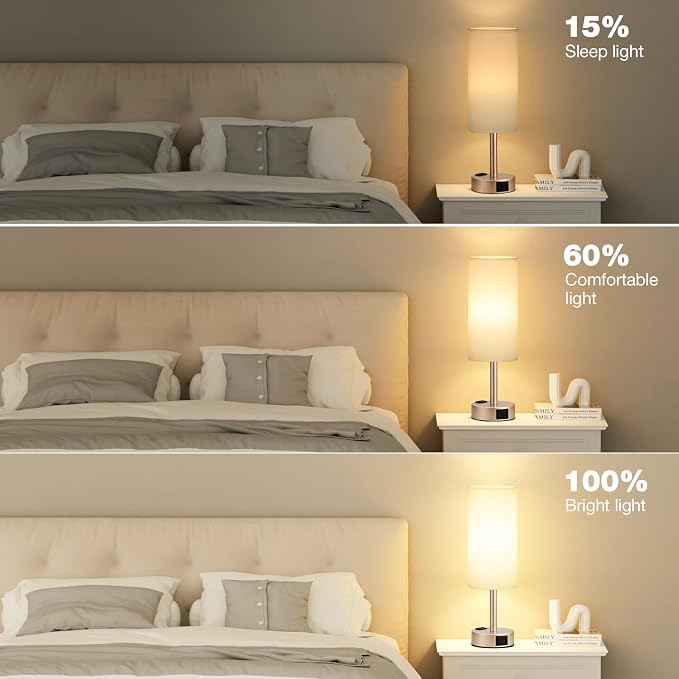Antique White Bedside Table Lamp - Image 5