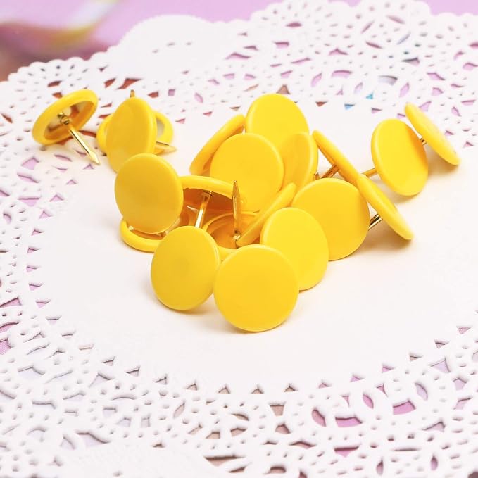 Tupalizy 120PCS Flat Plastic Round Head Map Thumb Tacks Push Pins - Image 3