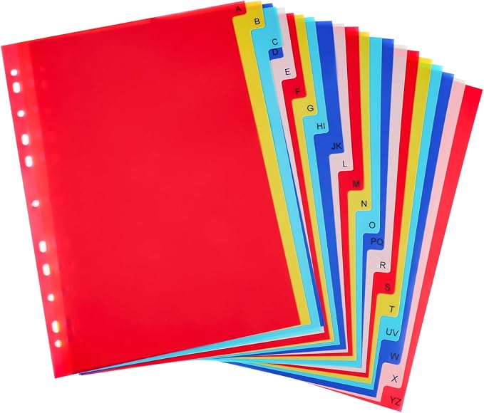 21-Tab A-Z Alphabet Binder Dividers by Prudiut