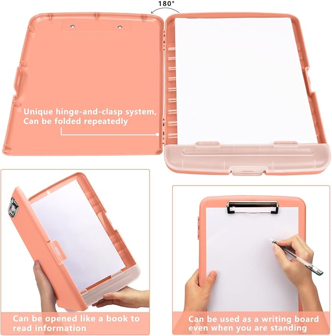 SFLHHDM Plastic Clipboard with Storage, High Capacity Clip Boards 8.5x11 with - Image 6
