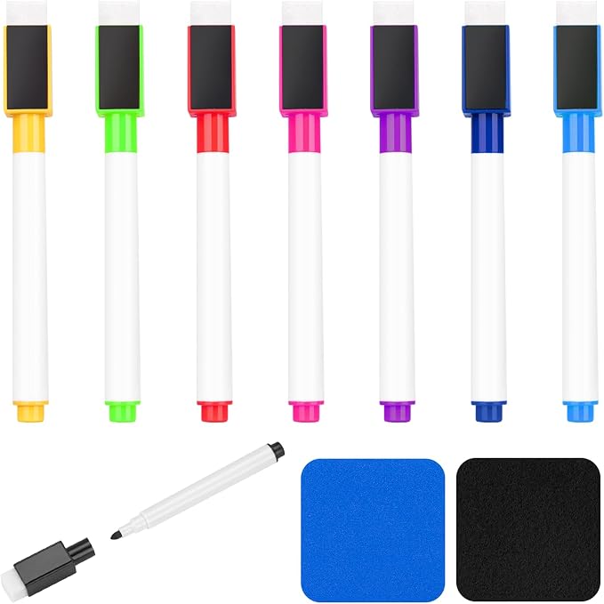 8 Pcs Colorful Magnetic Dry Erase Markers by JEFURE