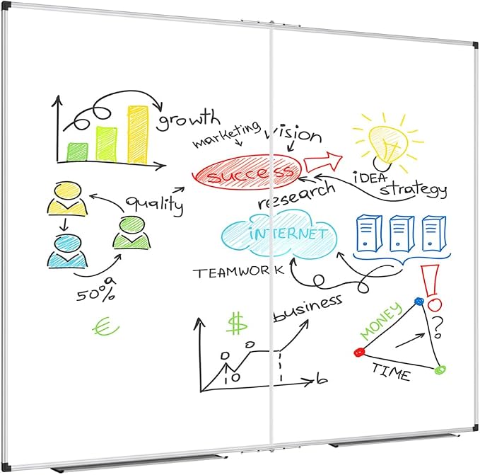 XBoard Magnetic Whiteboard 48 x 48 Inch, Foldable Dry Erase White Board - Image 4