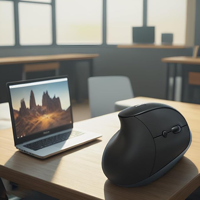 Vassink Ergonomic Mouse, Vertical Wireless Mouse,Mini Mouse Rechargeable 2.4G Optical Carpal Tunnel Mice: 800/1200 / 1600 DPI, 6 Buttons, for Laptop, PC, Computer, Desktop, Notebook etc-DeskLoop Office