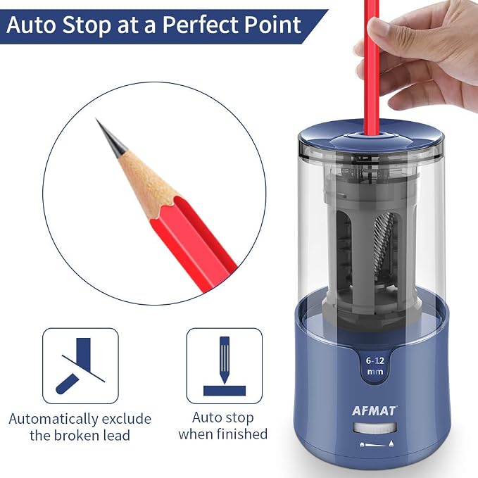 AFMAT Pencil Sharpener, Electric Pencil Sharpener - Image 4