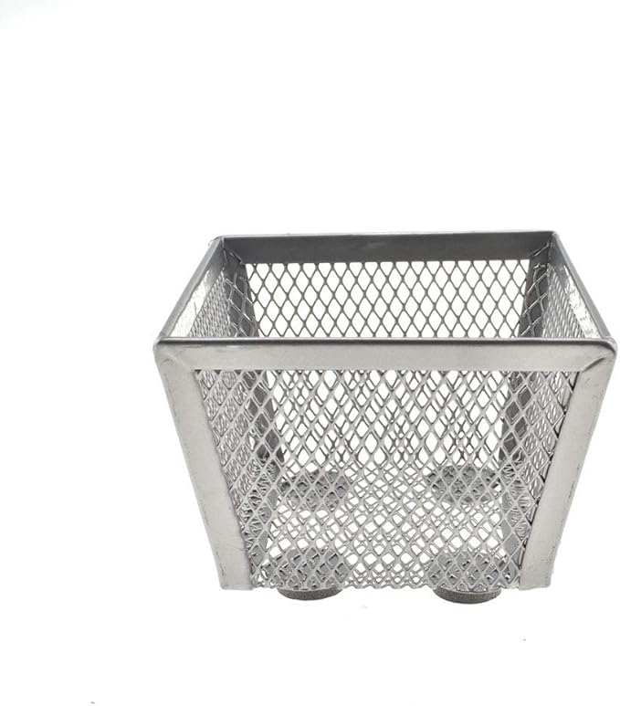 HAHIYO Stackable Paper Clip Mesh Holder cup 2.2" Height 2 Pack Silver Sturdy PaperClip Holder Container for Desk Drawer Organizer Collection for Home Office School Soft Foam Feet No Sharp Edges-DeskLoop Office