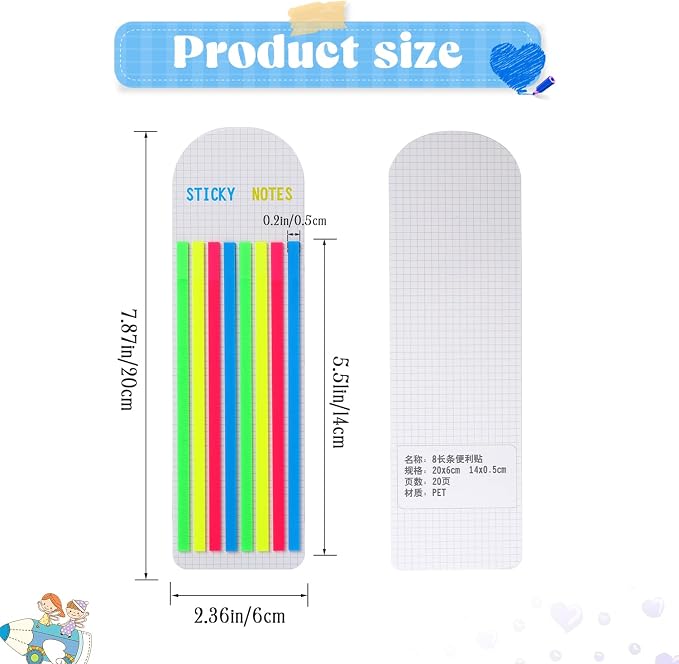 640Pcs Highlighter Tape Highlighter Stripe, Long Page Tabs, Transparent Sticky - Image 4