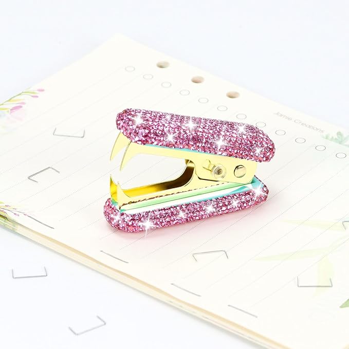 MultiBey Rhinestone Staple Remover, Handmade Bling Crystal Pink Staple Remover - Image 3