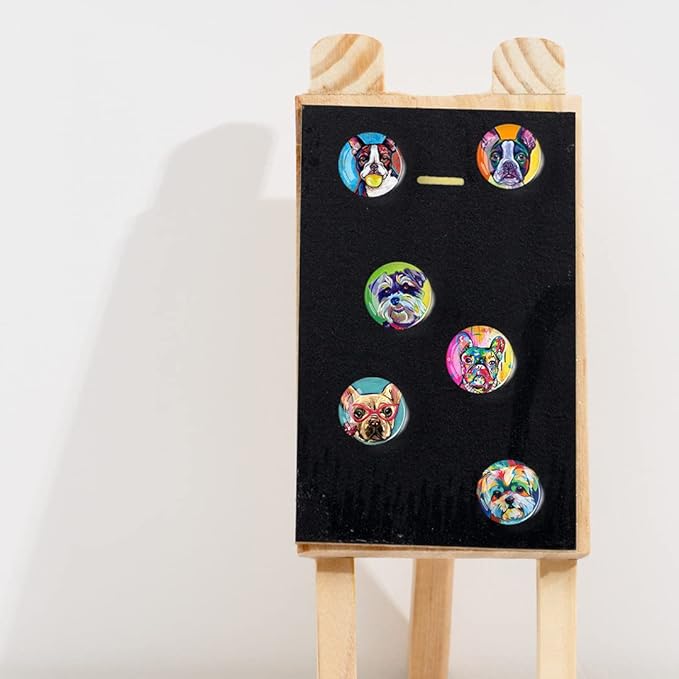 12Pcs Glass Refrigerator Magnet Fridge Sticker,Oil Painting Dog Fridge Magnets Decoration for Crafts,Strong Fridge Magnets for Kitchen, School,Office Whiteboard, Cabinet and Dishwasher-DeskLoop Office