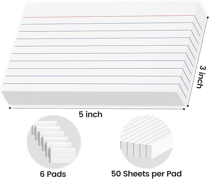 300 Count White Index Cards 3x5 Inch - Image 2