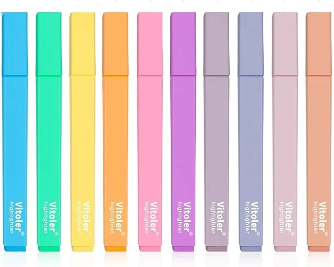 Piochoo Highlighters, Chisel Tip Bible Markers, Pastel Purple Highlighter by Piochoo