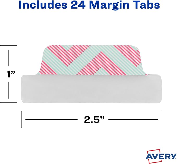 Avery Margin Ultra Tabs, 2.5" x 1", 24 Repositionable Page Tabs - Image 7