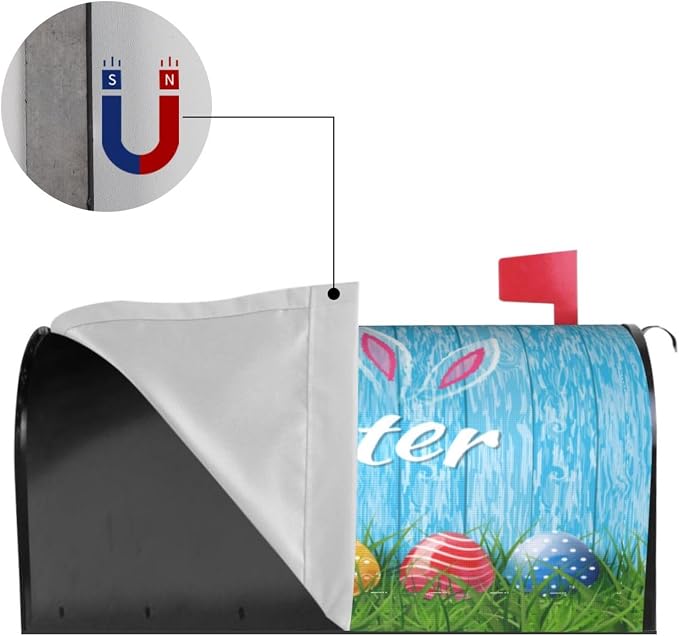 Ouqiuwa Easter Bunny Welcome Magnetic Mailbox Cover - Image 4
