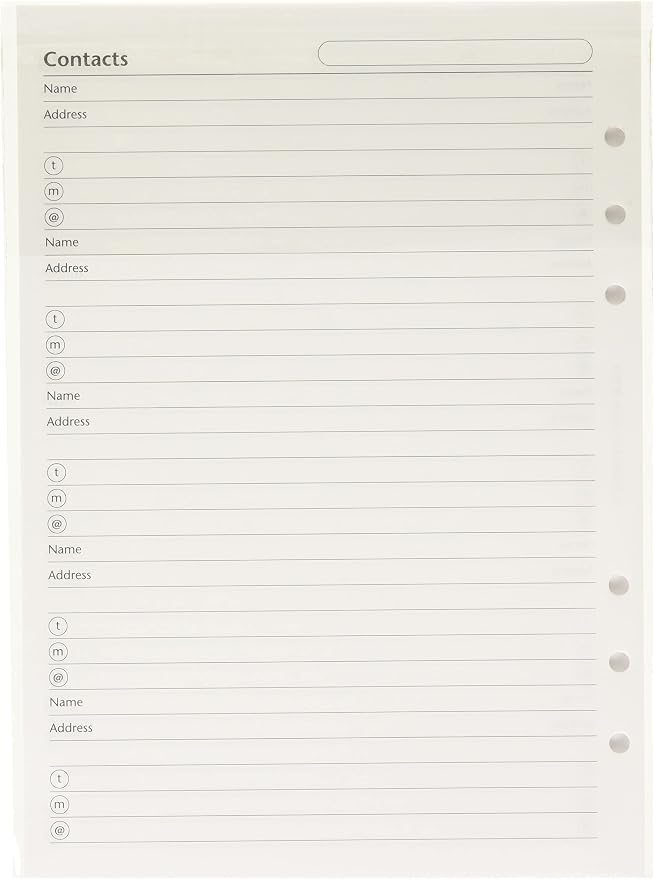 Filofax A5 Name/Address/Phone/Fax by Filofax
