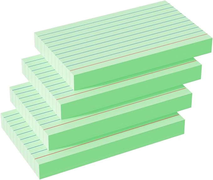 Green Index Cards 3x5, 200 Pack, Ruled Index Cards, Flash Cards - Image 3