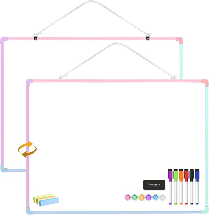 Dry Erase Board for Wall, 6 Magnets and 3 Mini Sticky Notes, Large White Board by Lumspax