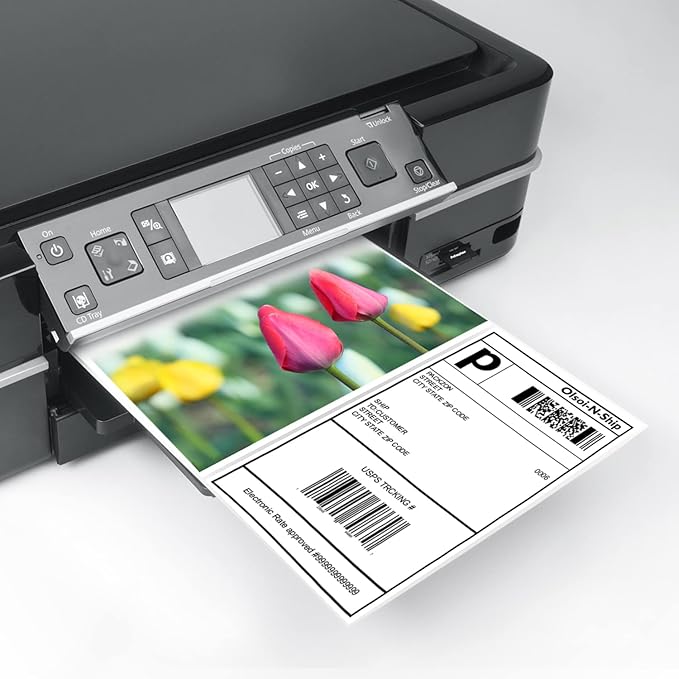 8-1/2"×5-1/2" shipping labels 100 labels sticker paper for Laser/Ink Jet Printer mailing labels 8.5"×11" white 2 per sheet-DeskLoop Office